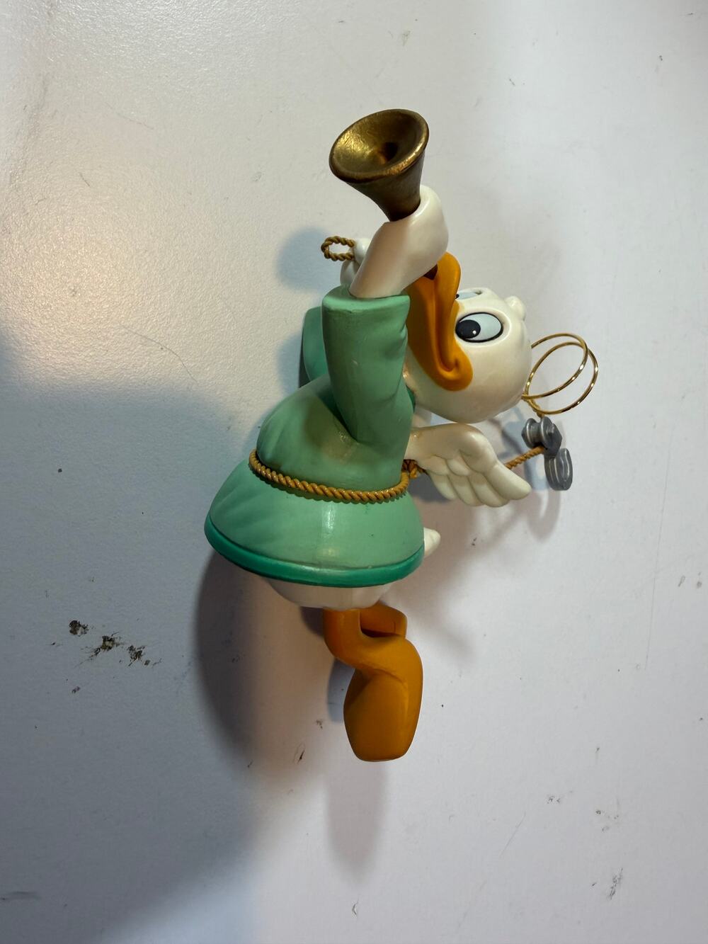 Disney Grolier Donald Duck Angel With Horn Christmas Ornament Vintage